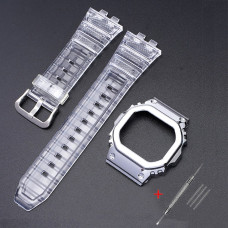 Ремешок + безель (рант) для Casio G-Shock GMW-B5000 Transp Silver SI